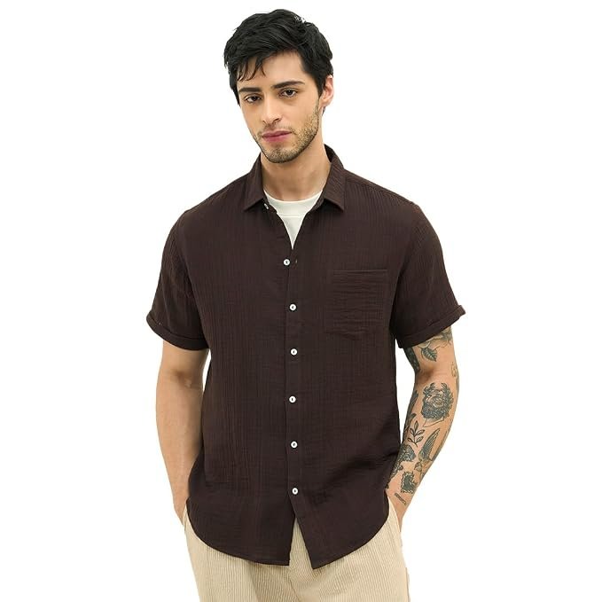 Linen Shirts for Men's | Linen Blend Shirt with Full Sleeve | Spread Collar with Comfort Fit | Button Closure for Casual Wear - Image 5