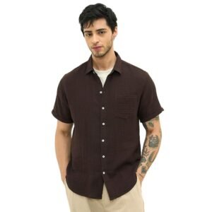 Linen Shirts for Men's | Linen Blend Shirt with Full Sleeve | Spread Collar with Comfort Fit | Button Closure for Casual Wear
