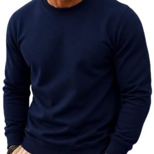 T.N.X Men's Solid Round Neck Sweatshirt with 2 Side Pockets | Full Sleeve Casual Winter Sweatshirt | Regular Fit Pullover